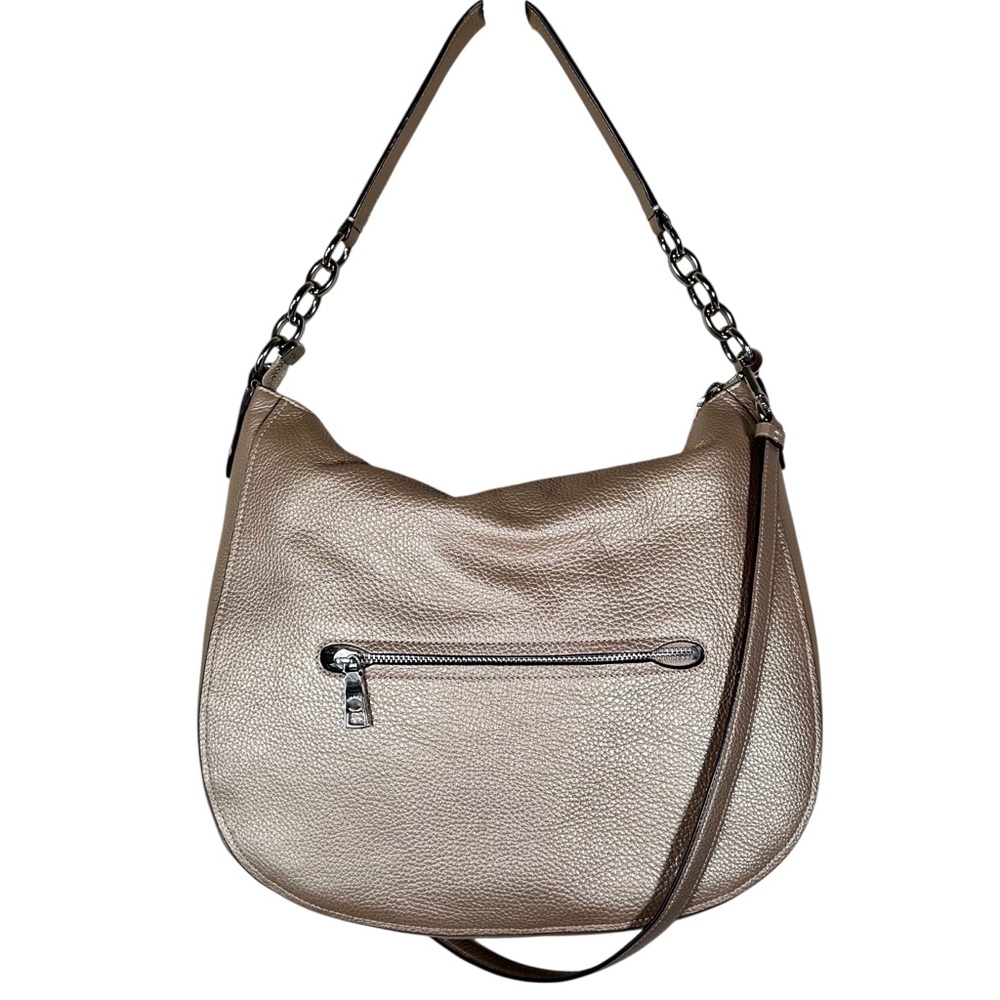 COACH Elle Pebbled Leather Hobo Bag in metallic rose gold - Picture 3 of 16